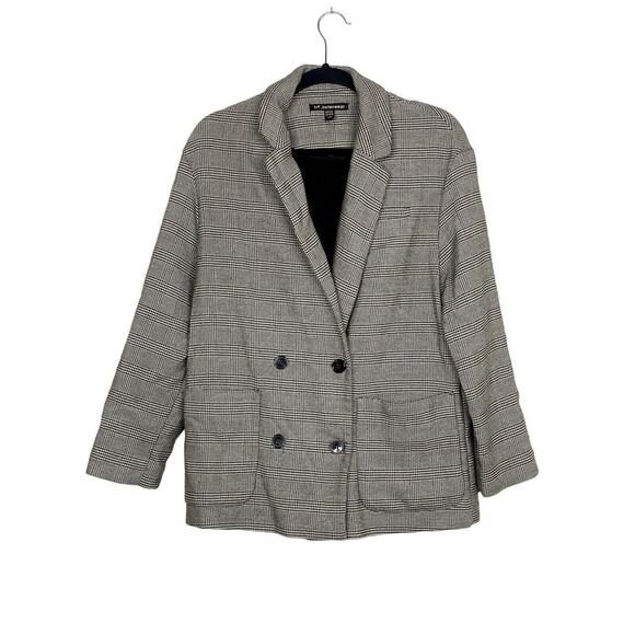 ZARA Oversized Double Breast Suit Jacket Sport Coat Blazer Pockets S / M Plaid - Picture 15 of 15